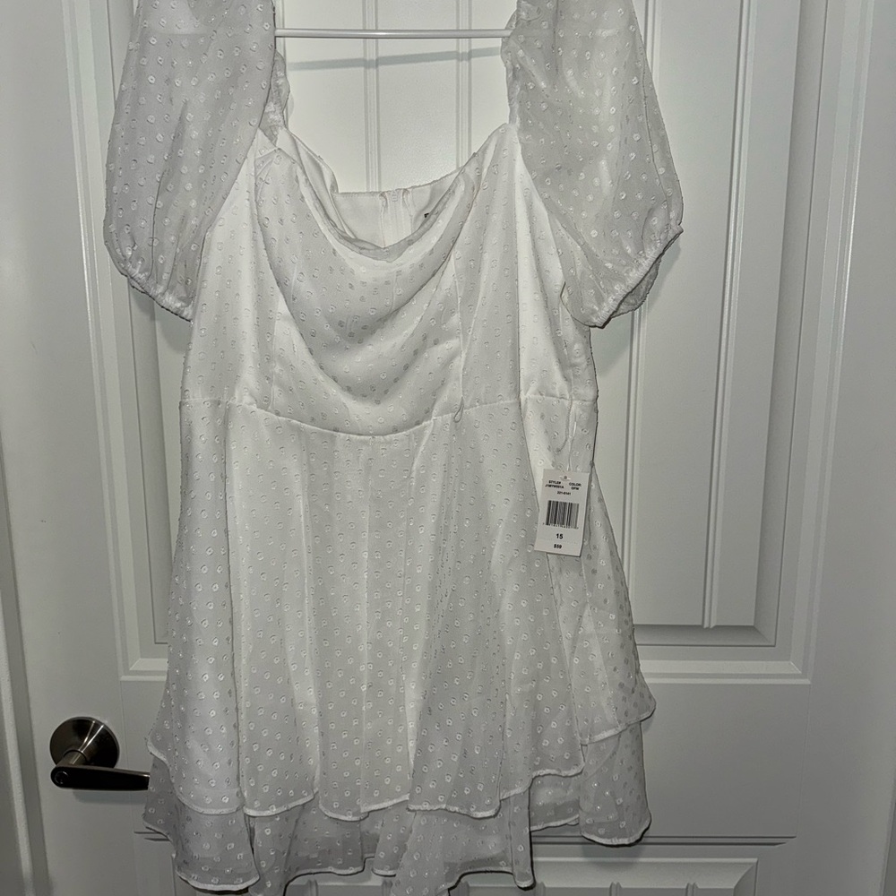 White Puff Sleeve Dress